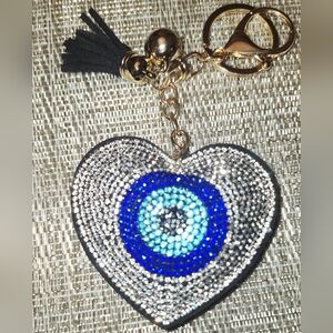 Heart-Shaped Evil Eye Key Chain